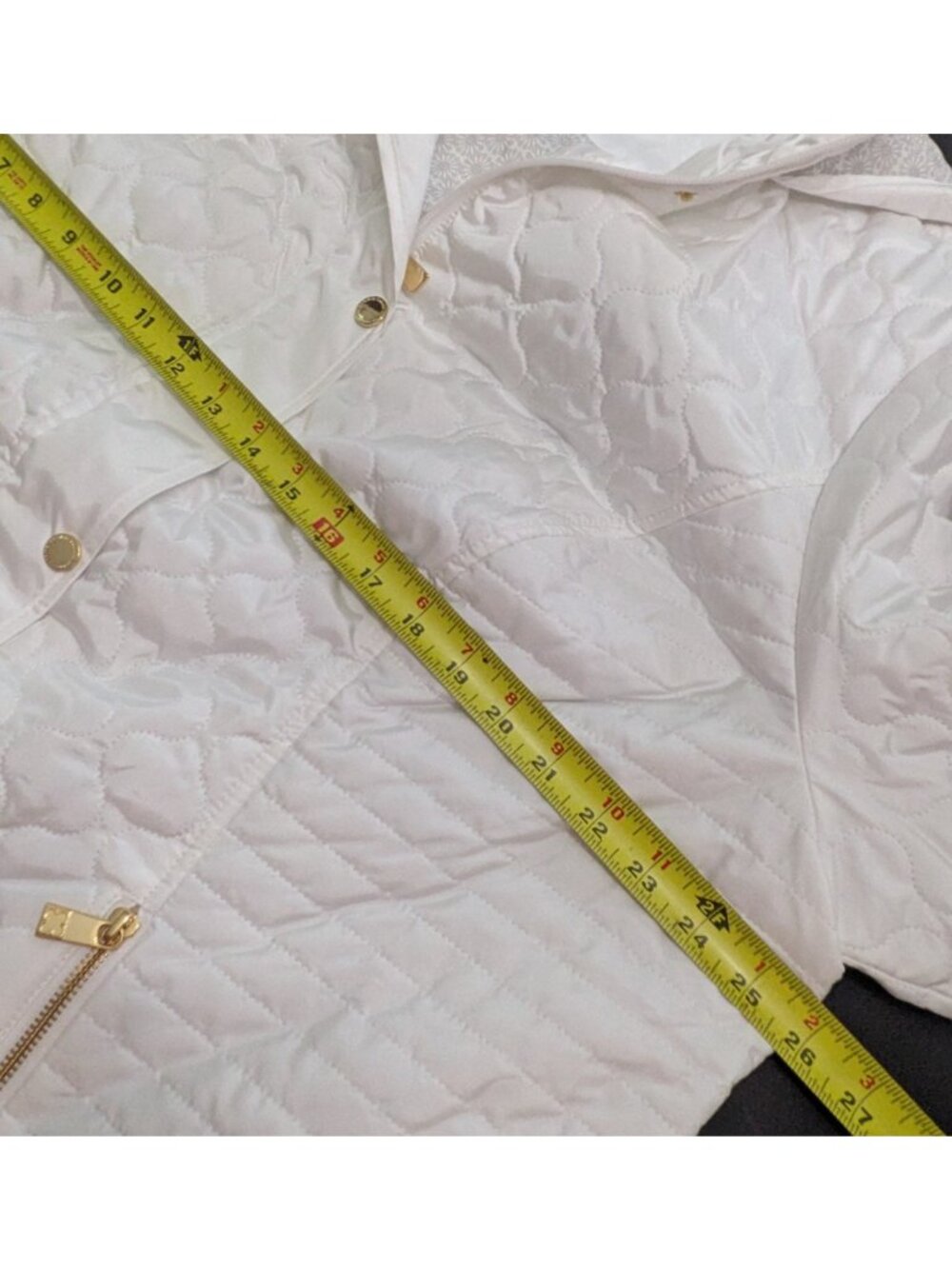 Liz Claiborne Quilted Jacket Coat Womens Sz 2X White Detachable Hood - Picture 7 of 9